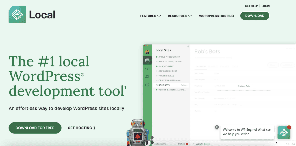 Local by FlyWheel homepage